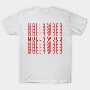 Mollywood Malayalam Indian Movies Repeating Red Text Gift T-Shirt